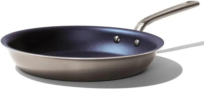 Adrinfly 12 in. 5 Ply Stainless Steel Clad Base Professional Grade Nonstick Coating Induction Compatible Frying Pan in Blue