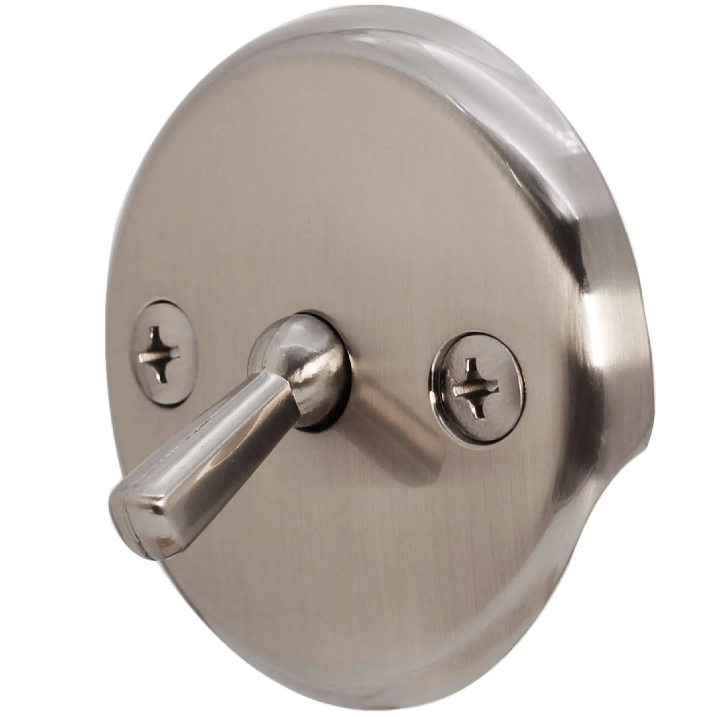 Westbrass 3-1/8 in. Two-Hole Trip Lever Overflow Face Plate and Screws in Stainless Steel