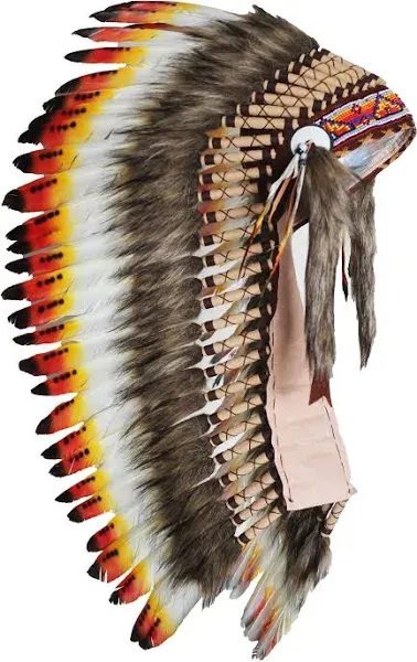 The World of Feathers Medium Swan Feather Headdress | Native American Indian ...