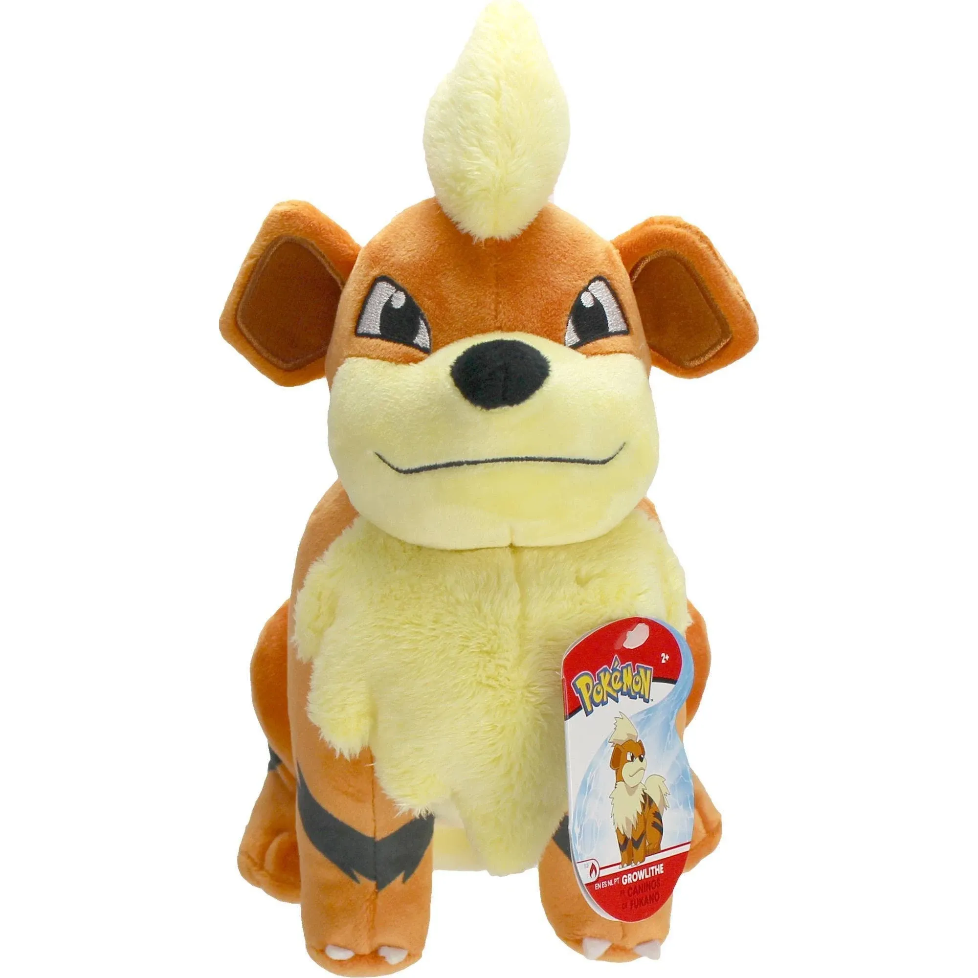 Wicked Cool Toys Pokemon Growlithe Plush Stuffed Animal - 8 Inches