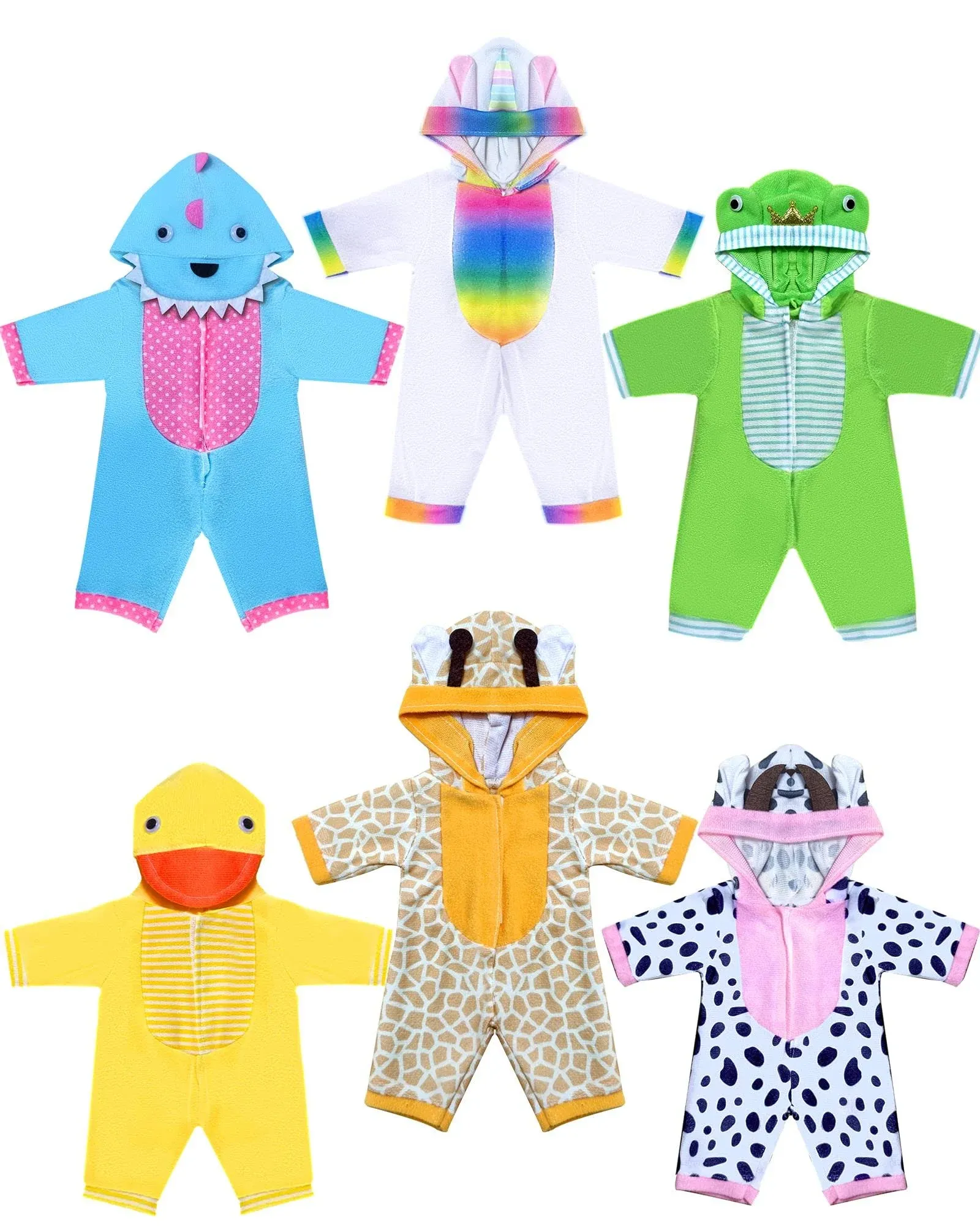 Doll Clothes,Baby Doll Clothes6 Sets Animal Styling  for 10 inch 12 inch