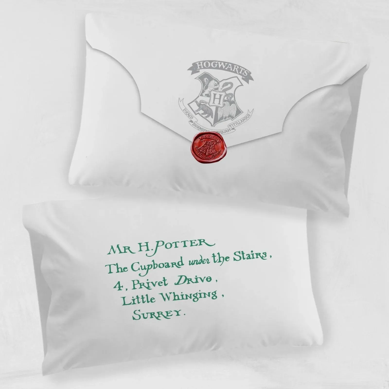 Jay Franco Harry Potter Lettered 1 Pack Pillowcase - Double-Sided Kids Super Soft Bedding - Features Hogwarts Invitation Sealed Envelope (Official Harry Potter Product)