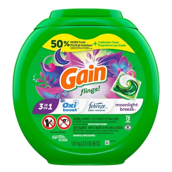 Gain Flings Laundry Detergent Soap Pacs, 112 Ct, Island Fresh Scent