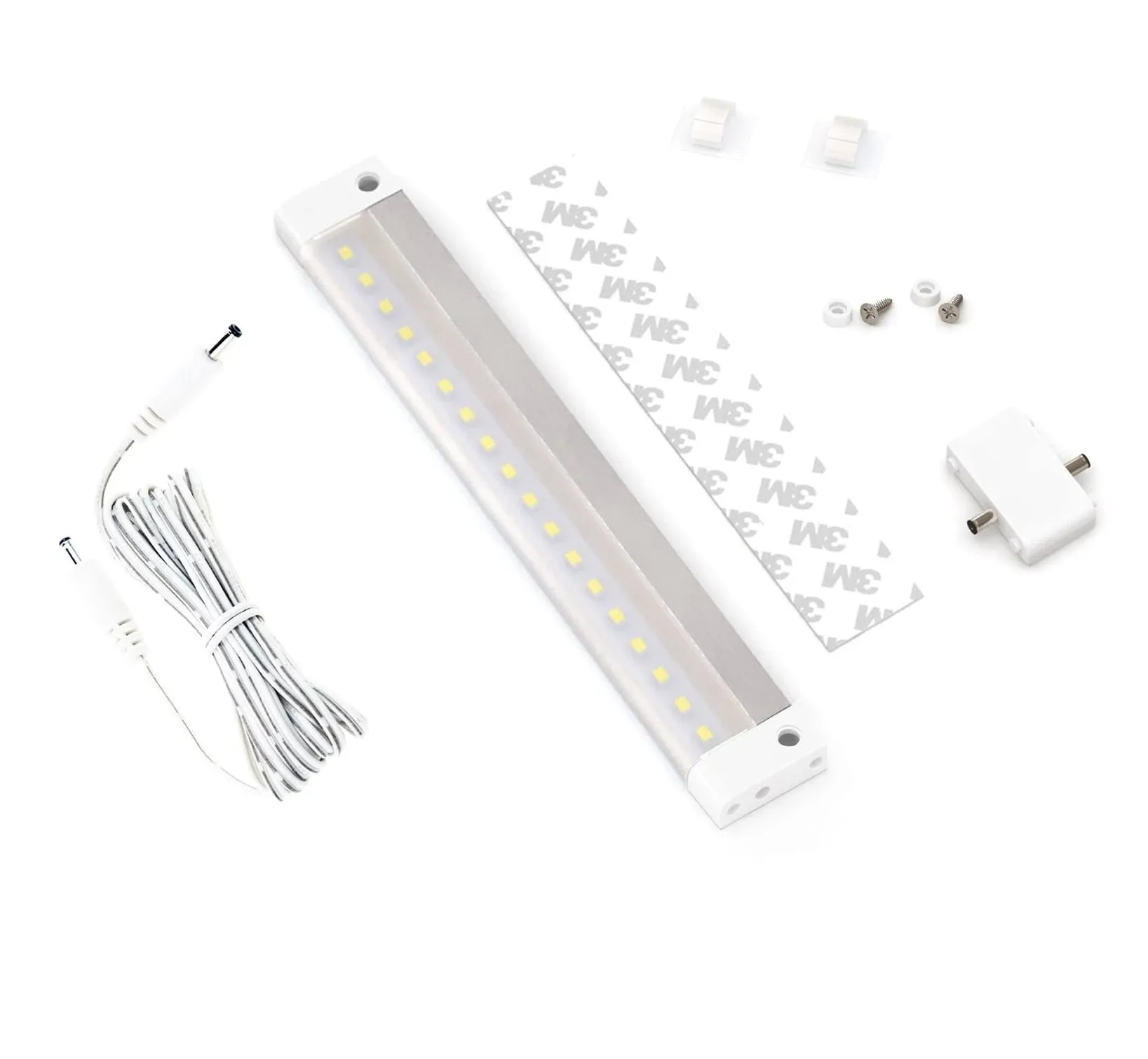 Eshine White Finish 7 inch LED Under Cabinet Lighting Bar Panel with Accessories ...