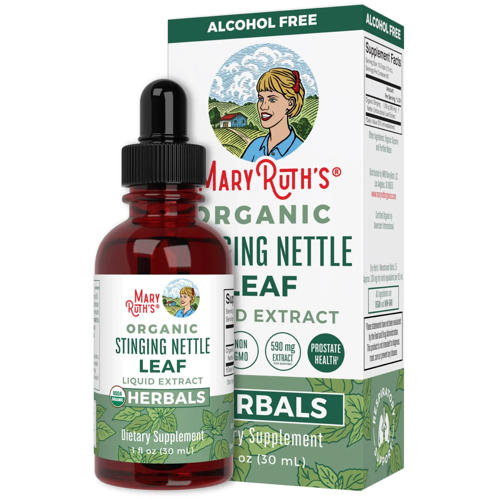 Organic Stinging Nettle Leaf Liquid Extract, Alcohol Free, 590 mg, 1 fl oz (30