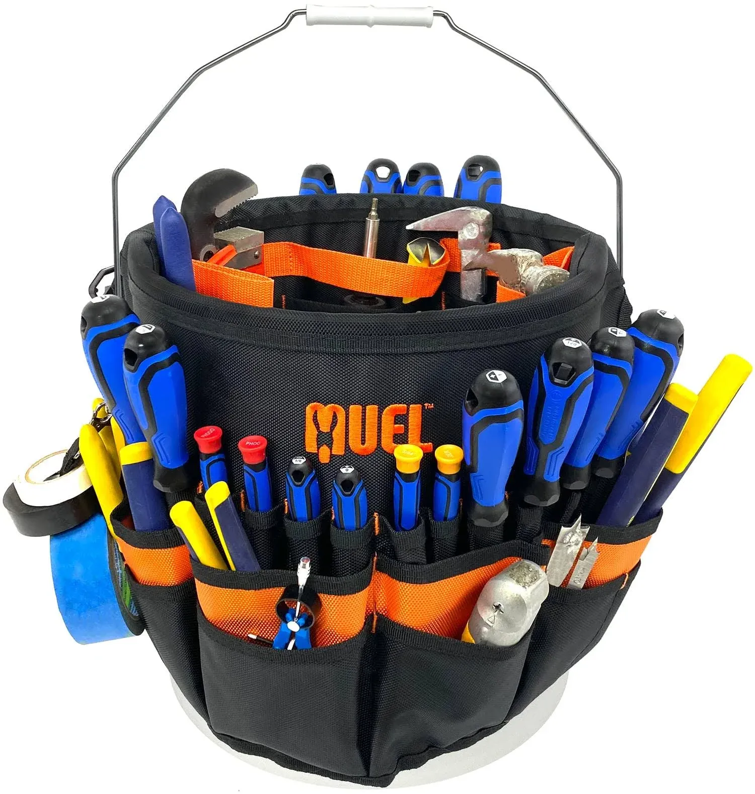 Bucket Tool Organizer - 53 Pocket Bucket Caddy For 5 Gallon Buckets - Durable And Waterproof Bag