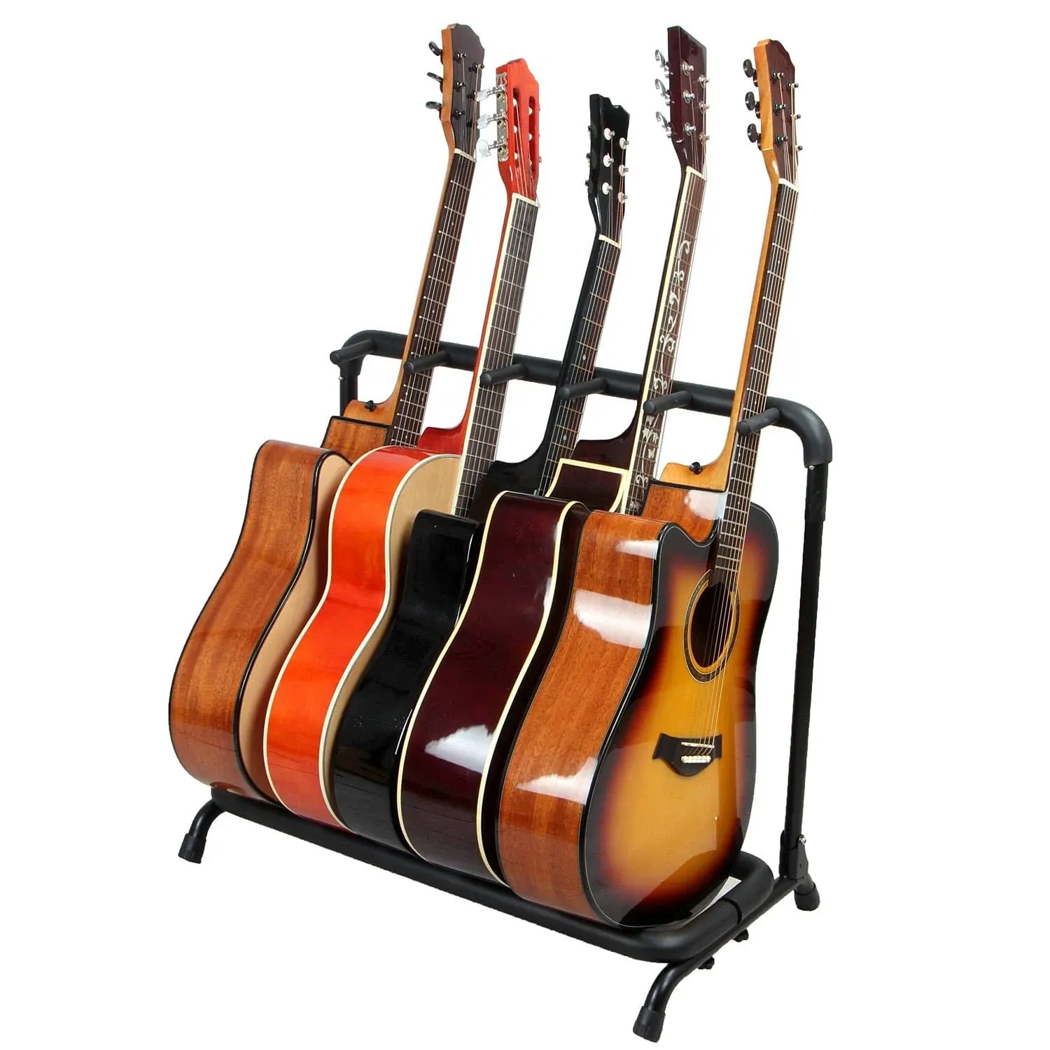 Folding Multi-Guitar Display Rack 5 Guitar Stand Multi-Instrument Floor Stand Guitar Rack Holder Stand Accessories for Home or Studio - Keeps Musical Instruments Safe,5 Guitar Stand