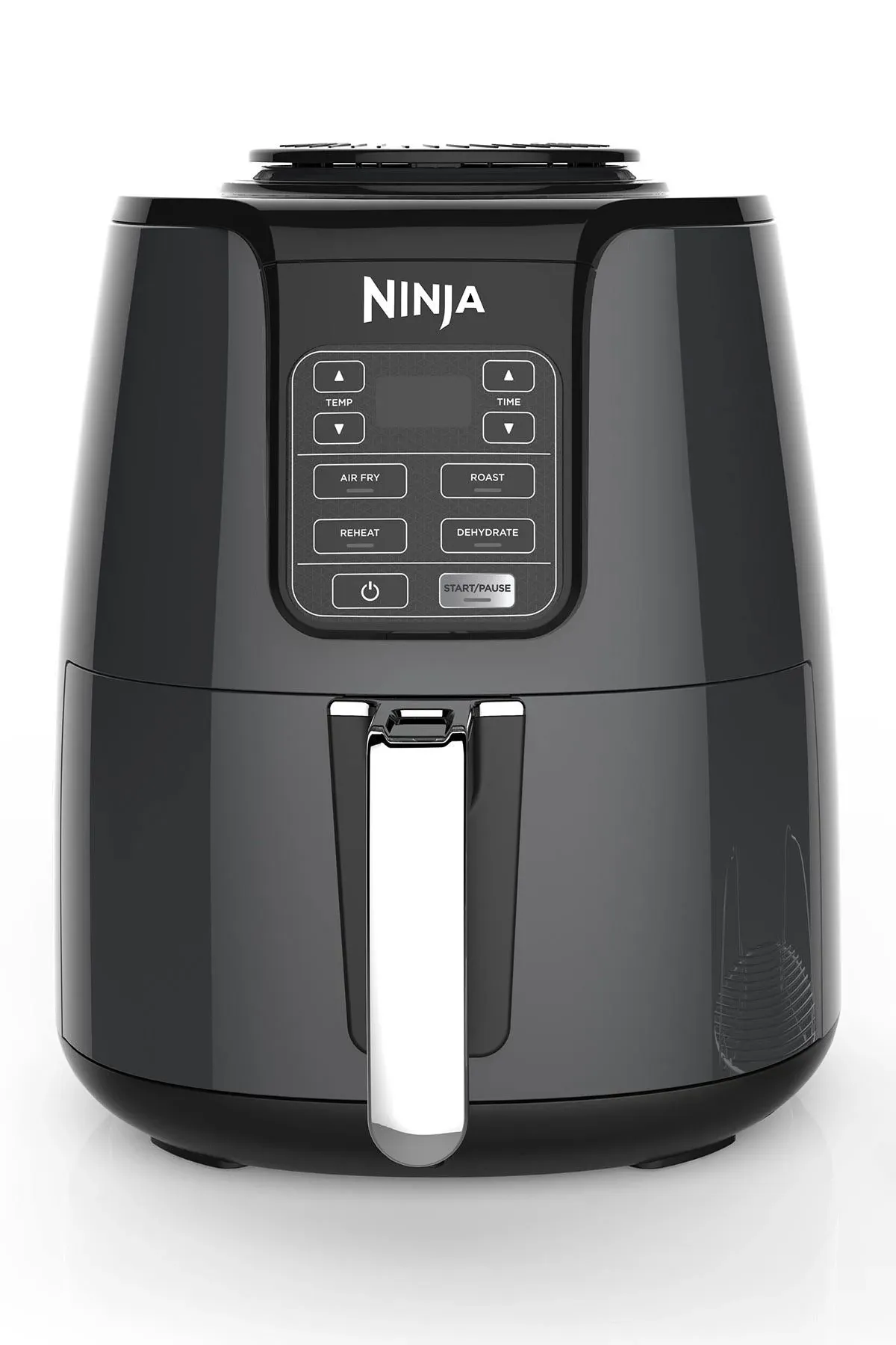 Ninja AF101 Air Fryer that Crisps, Roasts, Reheats, & Dehydrates, for Quick, Easy Meals, 4 Quart Capacity, & High Gloss Finish, Grey