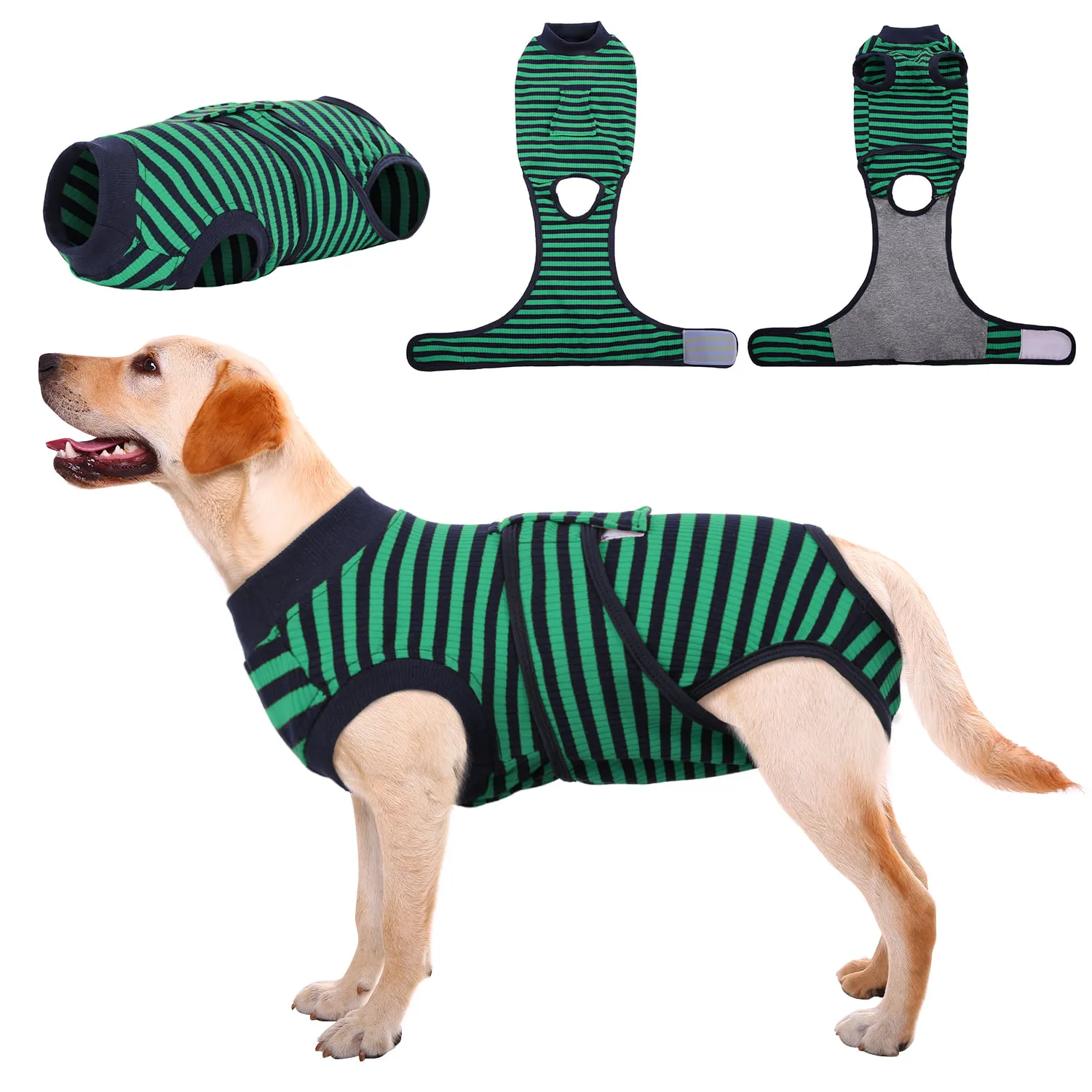 Kuoser Recovery Suit for Dogs Cats After Surgery, Professional Pet Recovery Shirt Dog Abdominal Wounds Bandages, Substitute E-Collar & Cone,Prevent Licking Dog Onesies Pet Surgery Recovery Suit