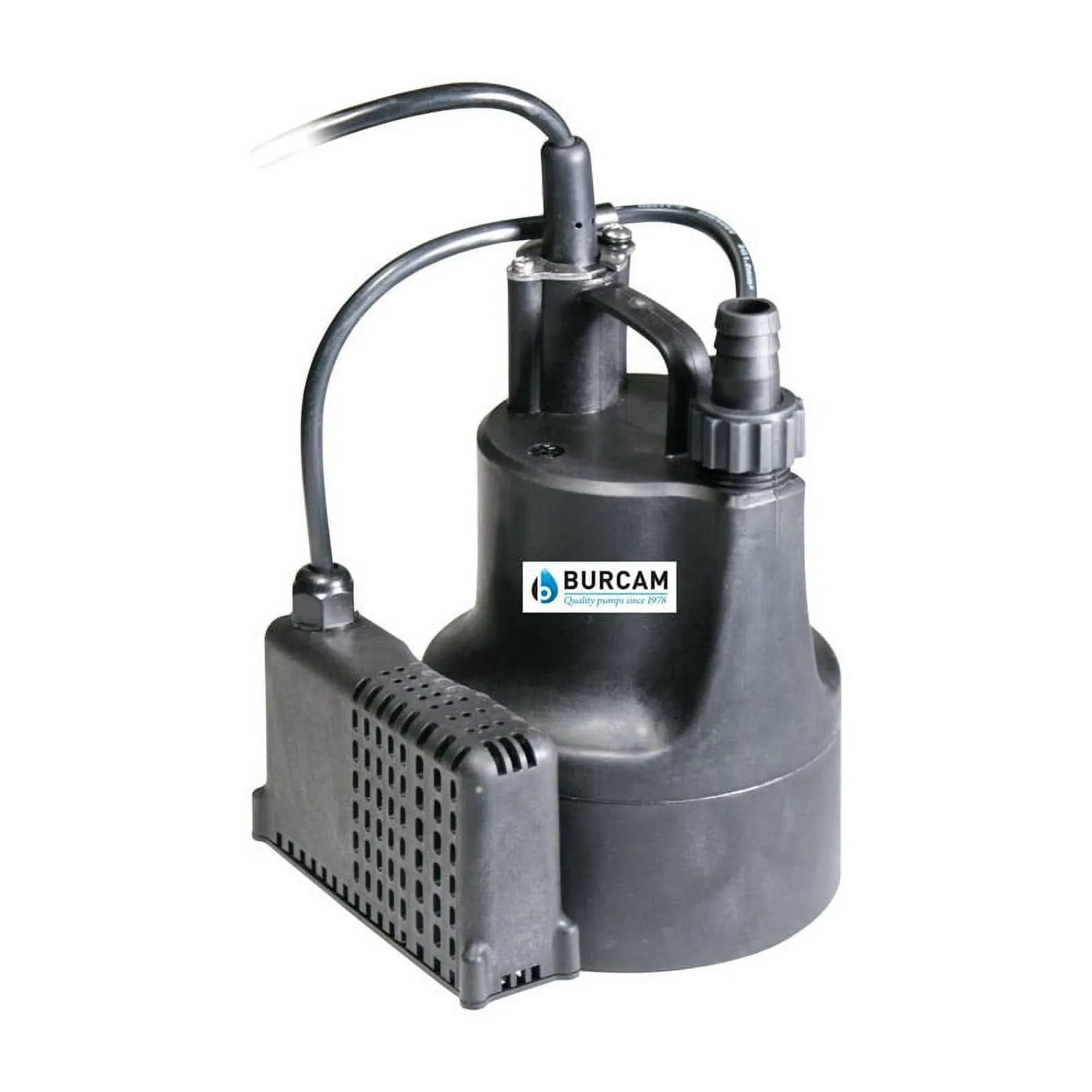 BURCAM 300506S 1/6HP Automatic Submersible Utility Pump, Black/Blue