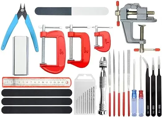 Professional 23 PCS Gundam Model Tools Kit Modeler Basic Tools Craft Set Hobby Building Tools Kit for Gundam Car Model Building Repairing and Fixing(K)
