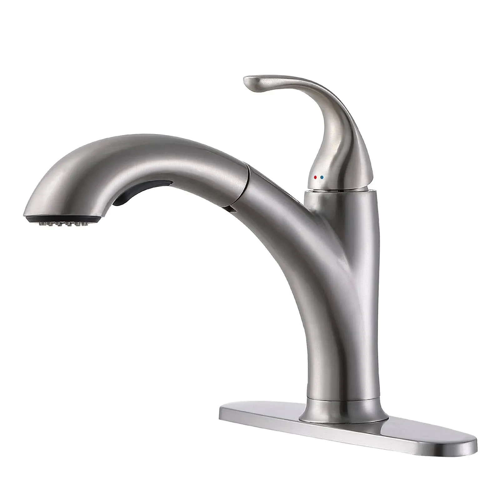 Ikebana Kitchen Faucet with Pull Out Sprayer Brushed Nickel, Single Handle ...