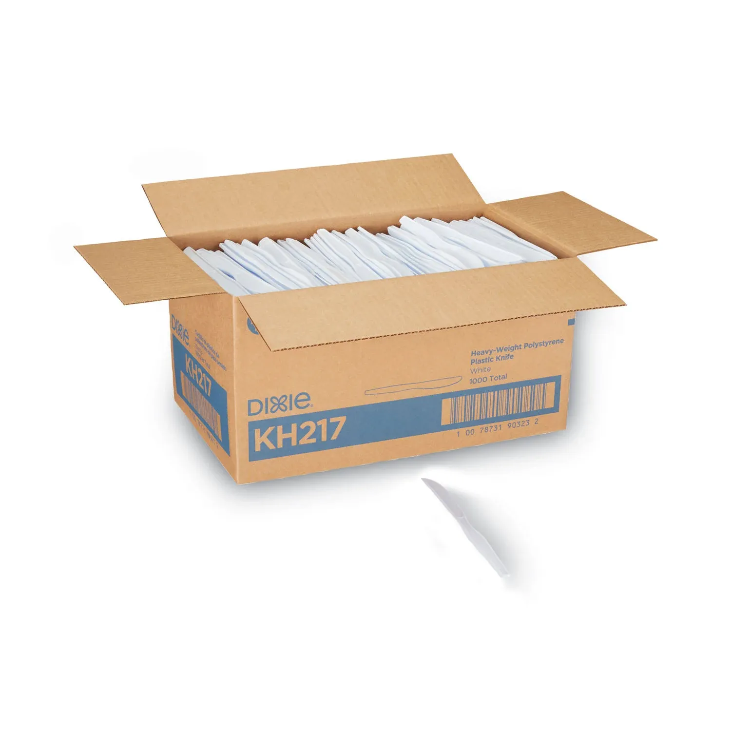 Dixie Heavyweight Disposable Knives by GP Pro - 1000 / CT - 1000/Carton - Polystyrene - White