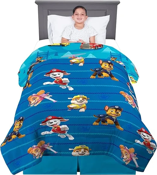 Paw Patrol Kids Bedding Soft Microfiber Comforter, Twin, (Official) Nickelodeon Product By Franco