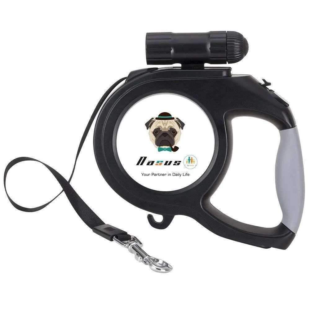 Nasus Retractable Dog Leash, 26ft Pet Walking Leash with 9 LED Detachable ...