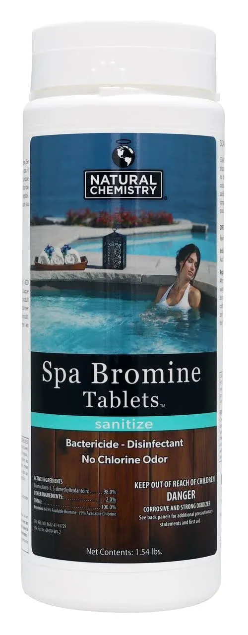 1.54 LB Natural Chemistry Spa Bromine Tablets Sanitize For Hot Tubs & Spas 04209