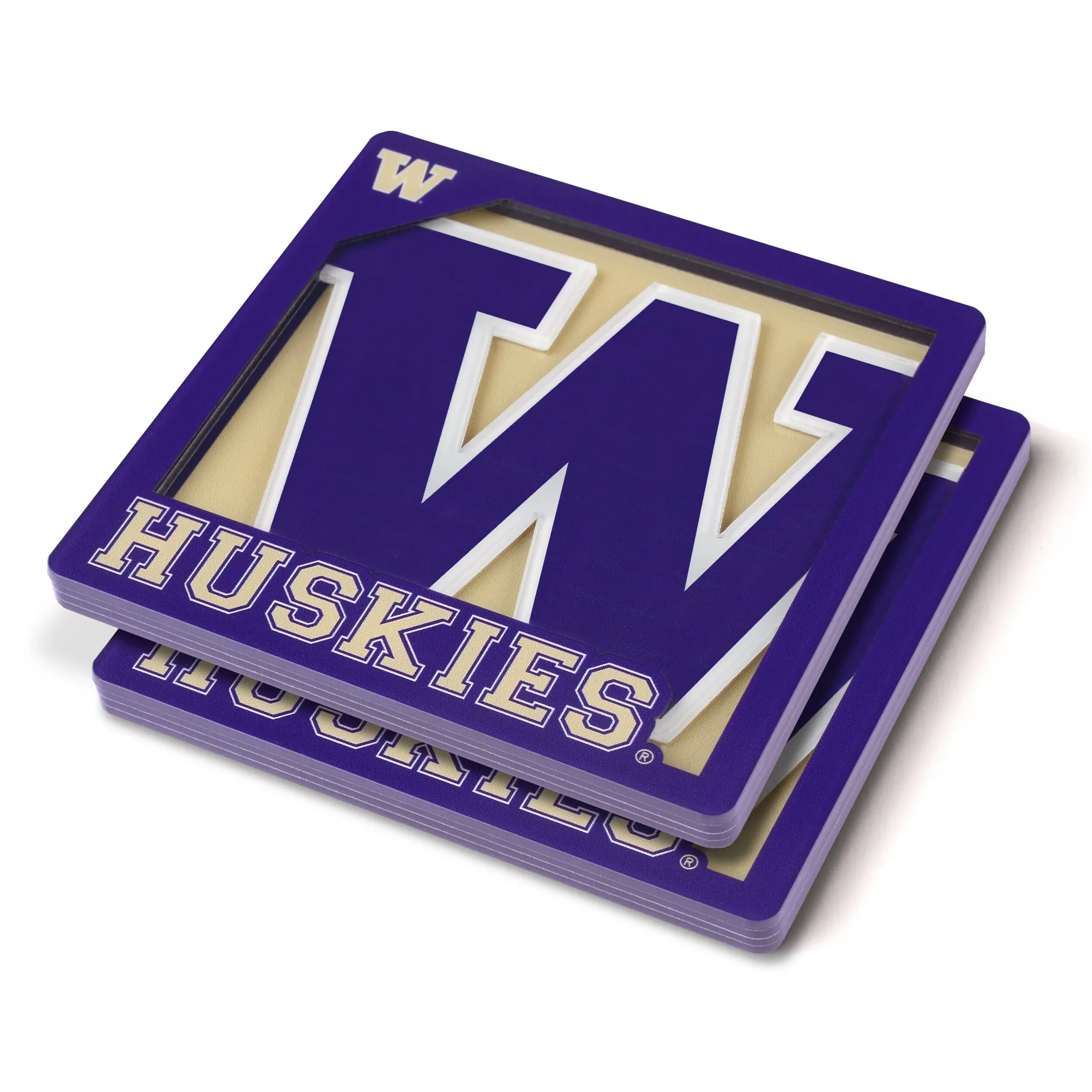 Sportula Washington Huskies 3D Logo Series Coasters 2-Pack Acrylic Team Colors Bottle/Can Holder Lowes.com