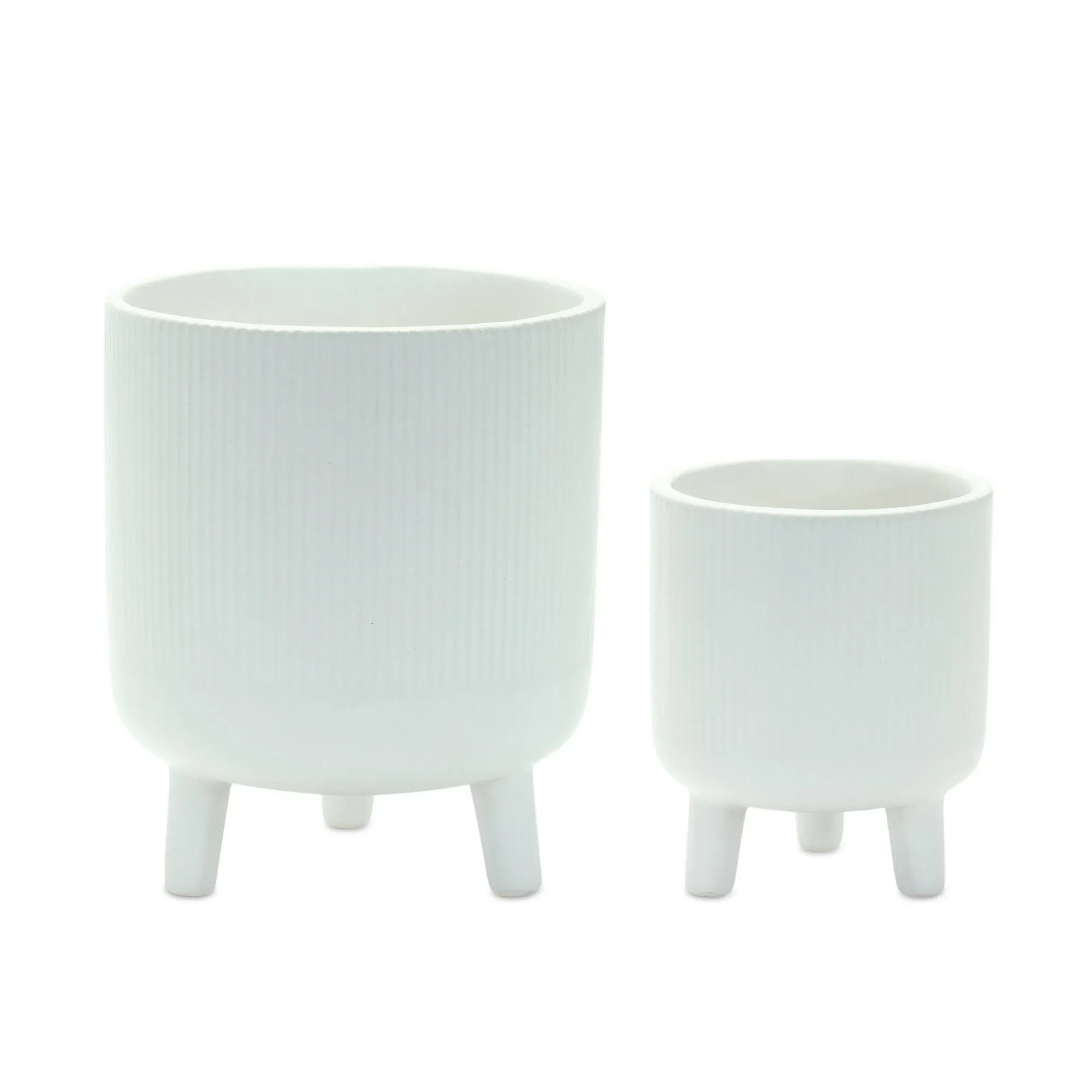 Pot W/Legs (Set Of 2) 3.25"D x 4"H, 4.5"D x 5.5"H Dolomite - Transitional - Indoor Pots And Planters - by Kolibri Decor | Houzz