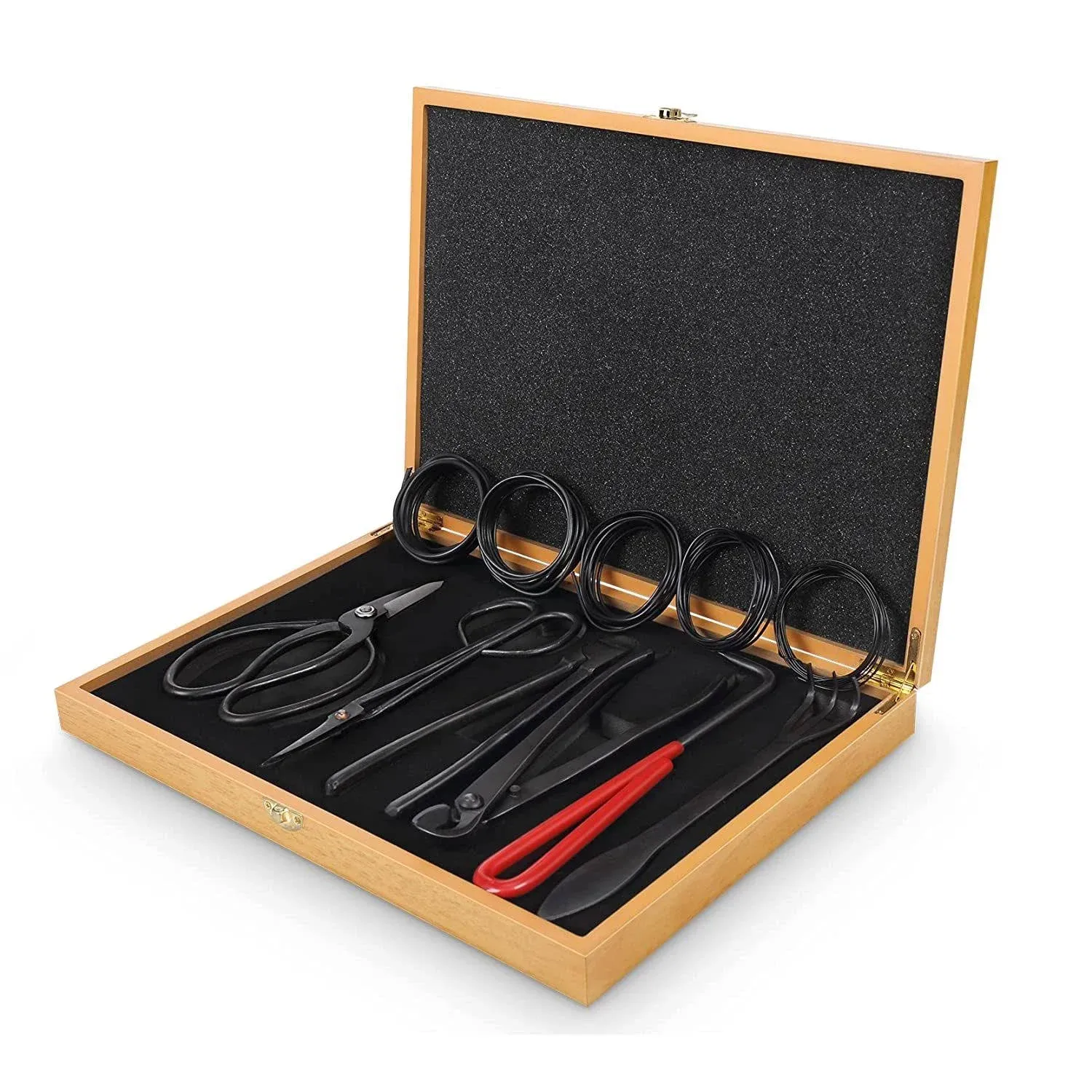 Bonsai Tools Set with Wood Box 12pcs Heavy Duty Bonsai Tree Kit, Trimming Scisso