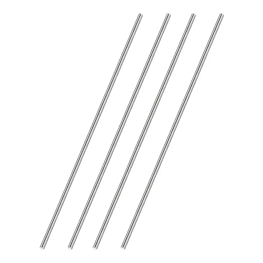 5mm x 450mm 304 Stainless Steel Solid Round Rod for DIY Craft - 4pcs