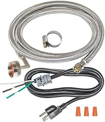 EASTMAN 8-ft 3/8-in Compression Inlet x 3/4-in Hose Thread Outlet Braided Stainless Steel Dishwasher Connector