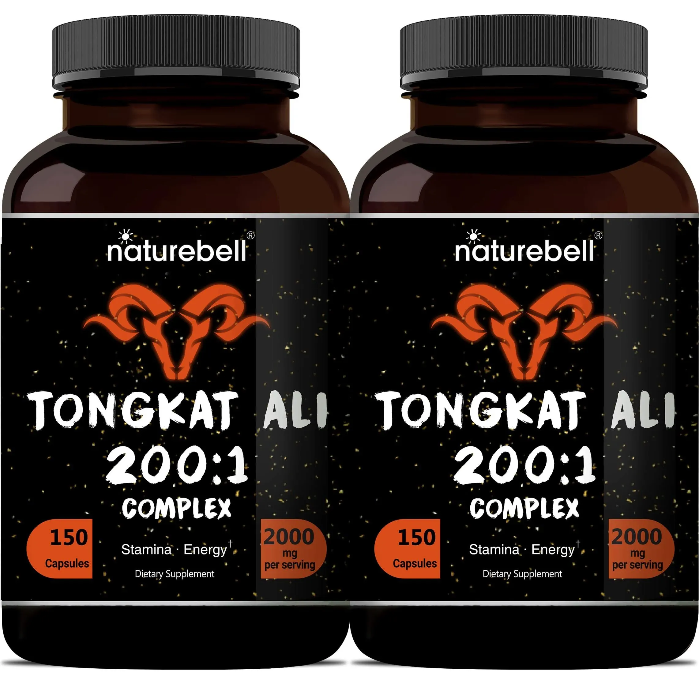 Tongkat Ali 200:1 As Long Jack Extract (Eurycoma Longifolia) 1000mg per Serving 120 Capsules Supports Energy Stamina and Immune System for Men