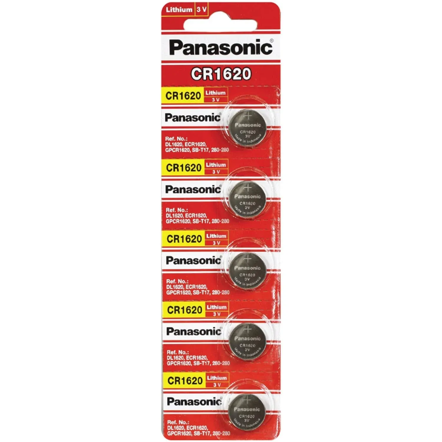 PANASONIC BATTERIES CR1620 BATTERY, LITHIUM, 3V, COIN CELL (10 pieces)