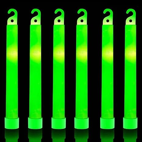 32 Ultra Bright 6 Inch Large Green Glow Sticks - Chem Lights Sticks with 12 Hour Duration - Camping Glow Sticks, Emergency Glow Sticks For Storms Blackouts - Glowsticks for Parties and Kids Activities32 Ultra Bright 6 Inch Large Green Glow Sticks - Chem 