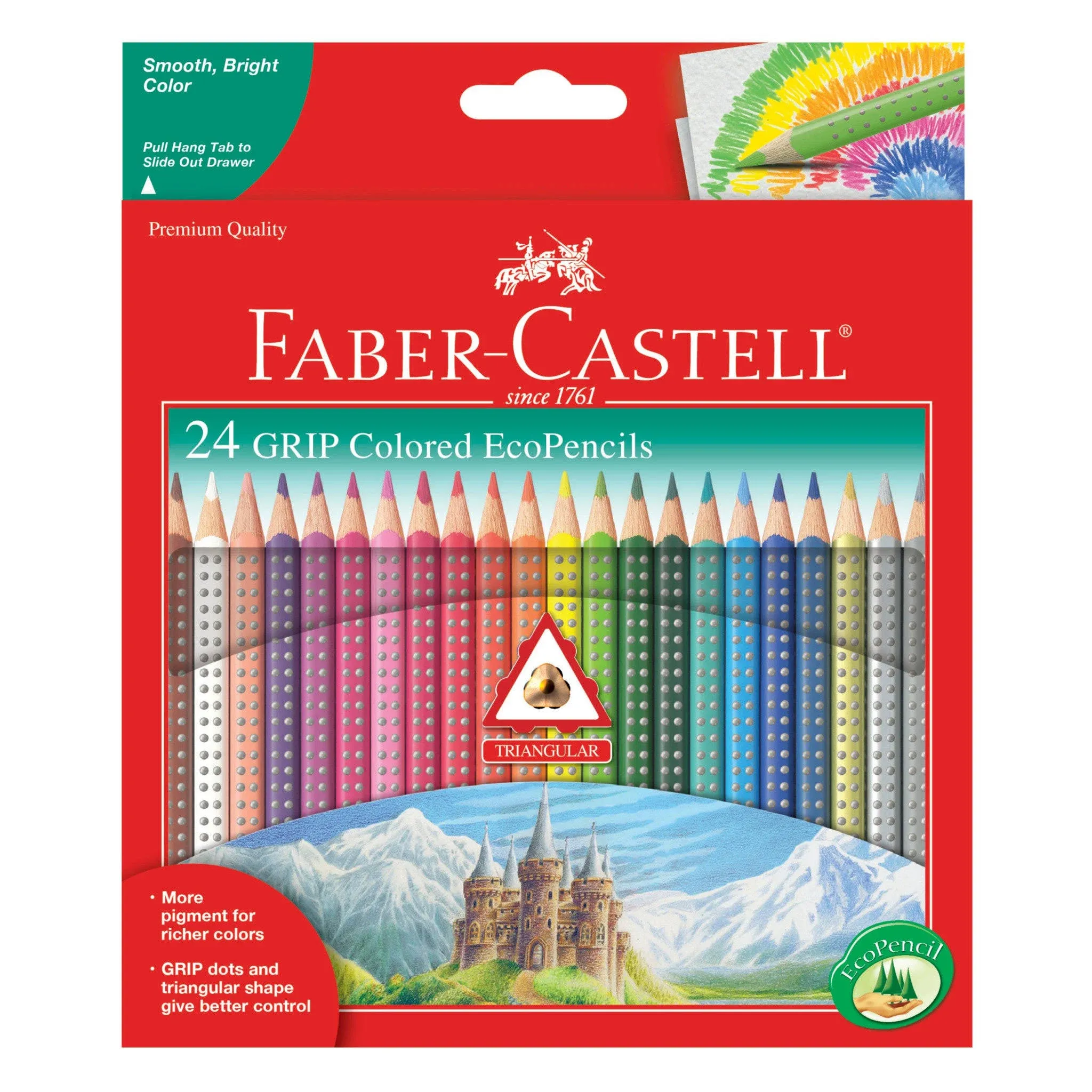 Faber-Castell - Grip Colored EcoPencils Set - 24-Color Set