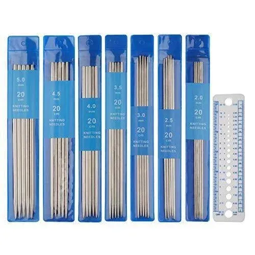 Coopay Short Double 7 Size: 2.0-5.0mm, 35PCS(blue) / 7 Sizes 2.0-5.0mm 