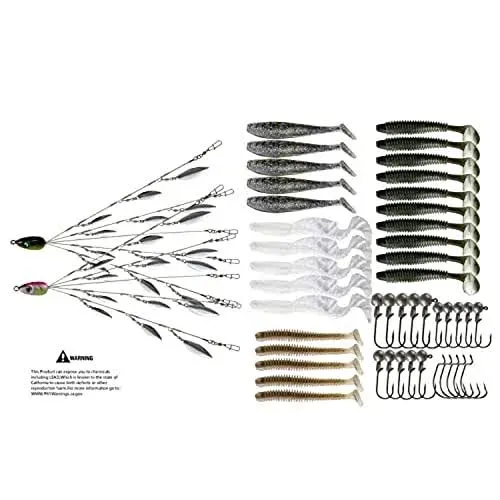 5 Arms Alabama Umbrella Rig Fishing Ultralight Tripod Bass Lures Bait Kit Junior ...