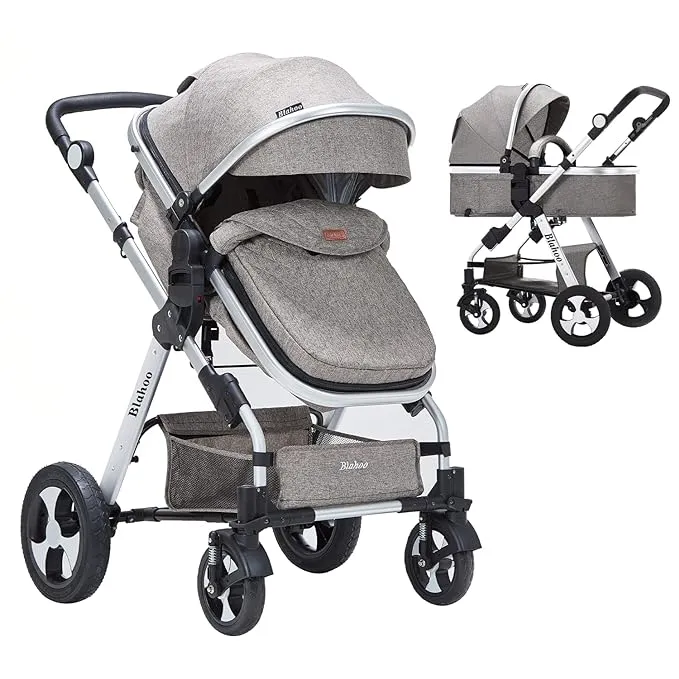 Baby Stroller for Newborn, 2 In1 High Landscape Stroller, Foldable Aluminum Allo