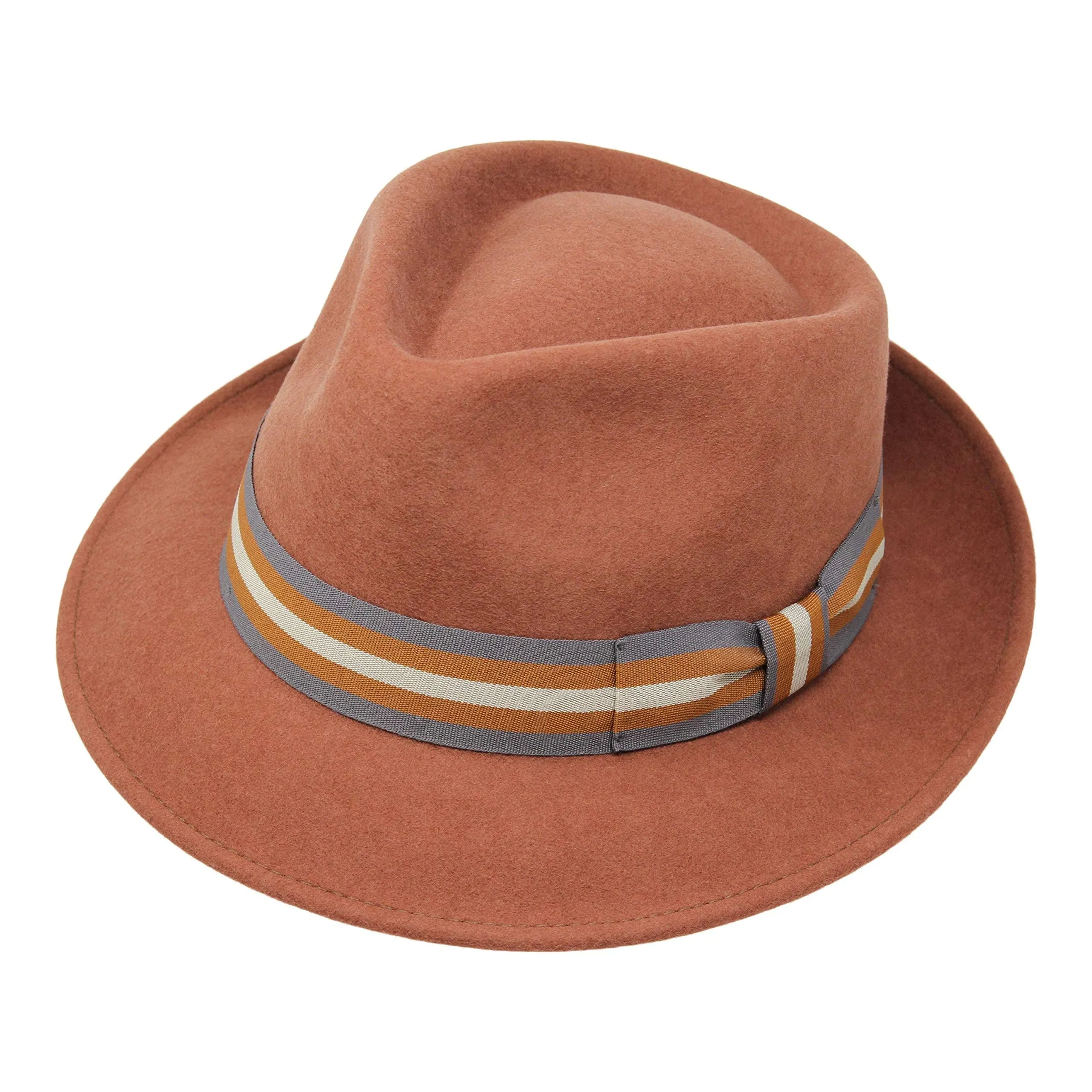 Premium Doyle - Teardrop Fedora Hat - 100% Wool Felt - Crushable for Travel - Water Resistant - Unisex