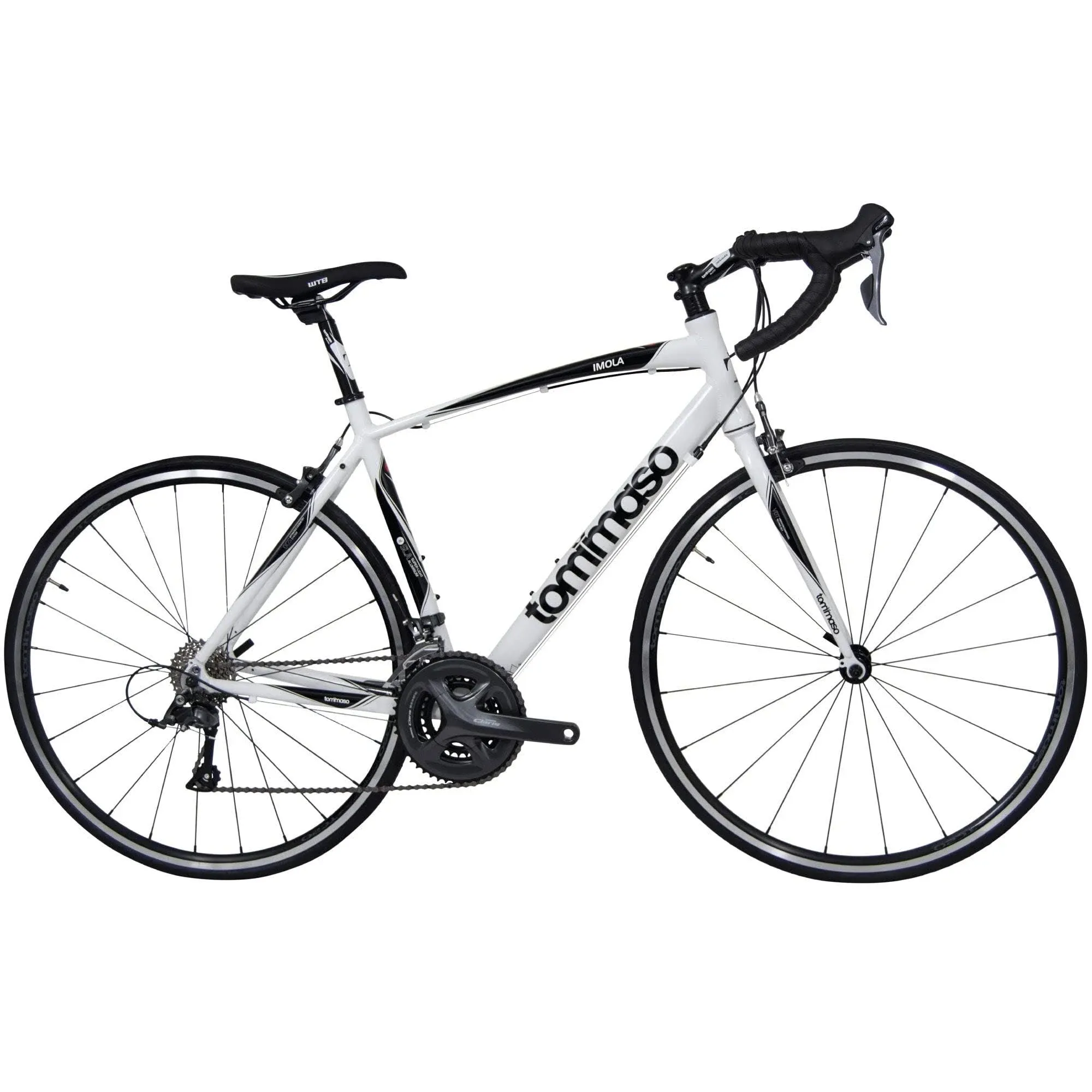 Tommaso Imola Endurance Aluminum Road Bike, Shimano Claris R2000, 24 Speeds, Black, White, Burnt Orange