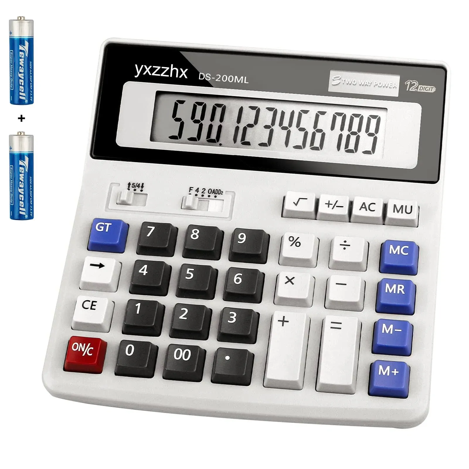 Desk Calculator Large Numbers, Two Way Power Battery and Solar Calculators ...