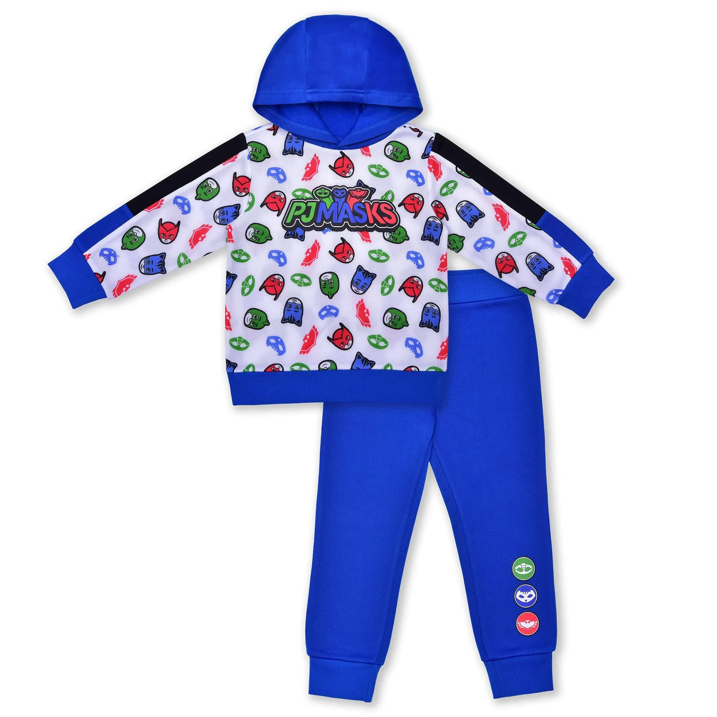 Pj Masks Boy's 2 Piece, Hoodie and Jogger Sweatpants for Toddler - Blue/White