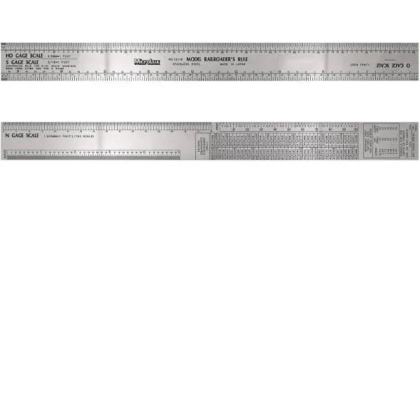 Micro-Mark 12 Inch Stainless Steel Model Railroader's Ruler