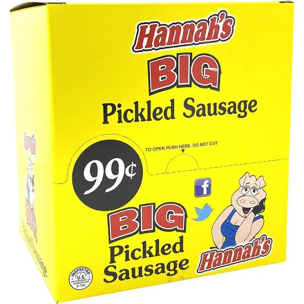 Hannah’s Big Pickled Sausage Pack of 20 1.7 Ounce Sticks – Chi