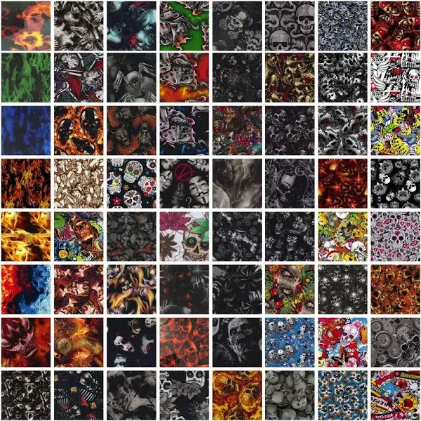 Hydrographics Film Skulls&Flamme Water Transfer Printing 5 Packs of Amazing ...