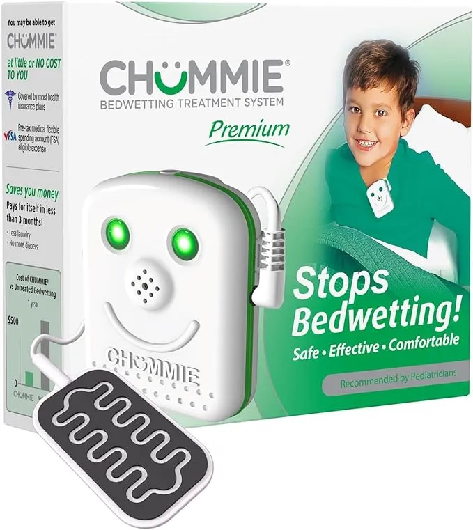 Premium Bedwetting Alarm for Deep Sleepers - Award Winning, Clinically Proven System with Loud Sounds, Bright Lights and Strong Vibrations, Blue