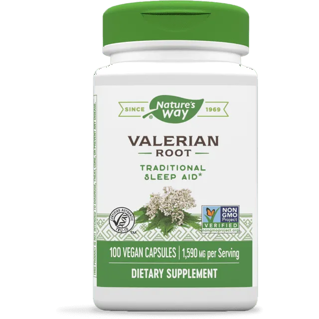 Natures Way Premium Herbal Valerian Root Capsules, 530 Mg - 100 Ea