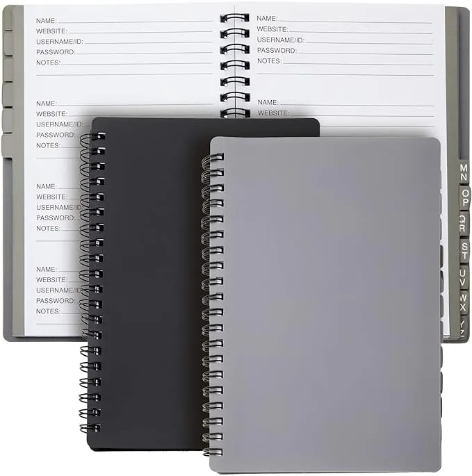 Juvale 2-Pack Internet Address and Password Logbook