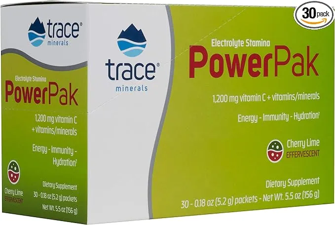 Trace Minerals Research
           Electrolyte Stamina Power Pak Cherry Lime -- 30 Packets
        
        
        
        
        
          
          SKU #: 878941001819
          
            Shipping Weight:
              0.49 lb
            
          
          
            Servings:
              30