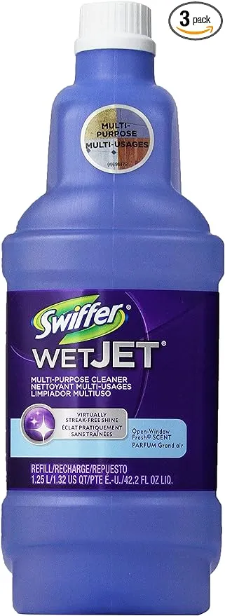 Swiffer WetJet Multi Purpose Open Window Fresh Scent Cleaner 42.2 oz 3 Refills