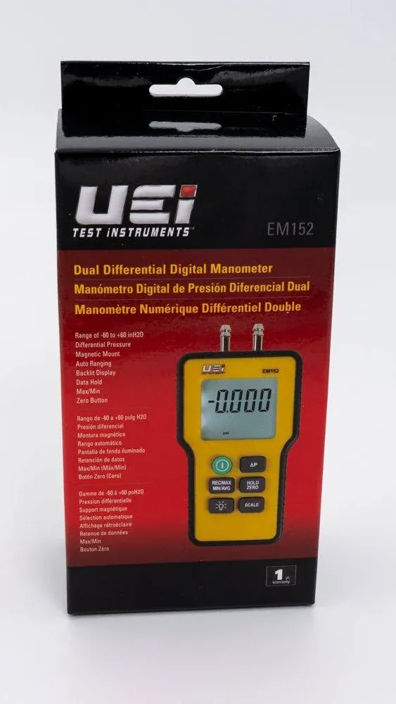 Uei EM152 Dual Differential Digital Manometer