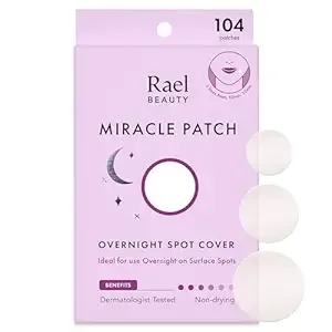 Rael Pimple Patches, Miracle Overnight Spot Cover - Hydrocolloid Acne Patch for Face, Zit & Blemish, Thicker & Extra Adhesion, All Skin Types, Vegan, Cruelty Free, 3 Sizes (104 Count)