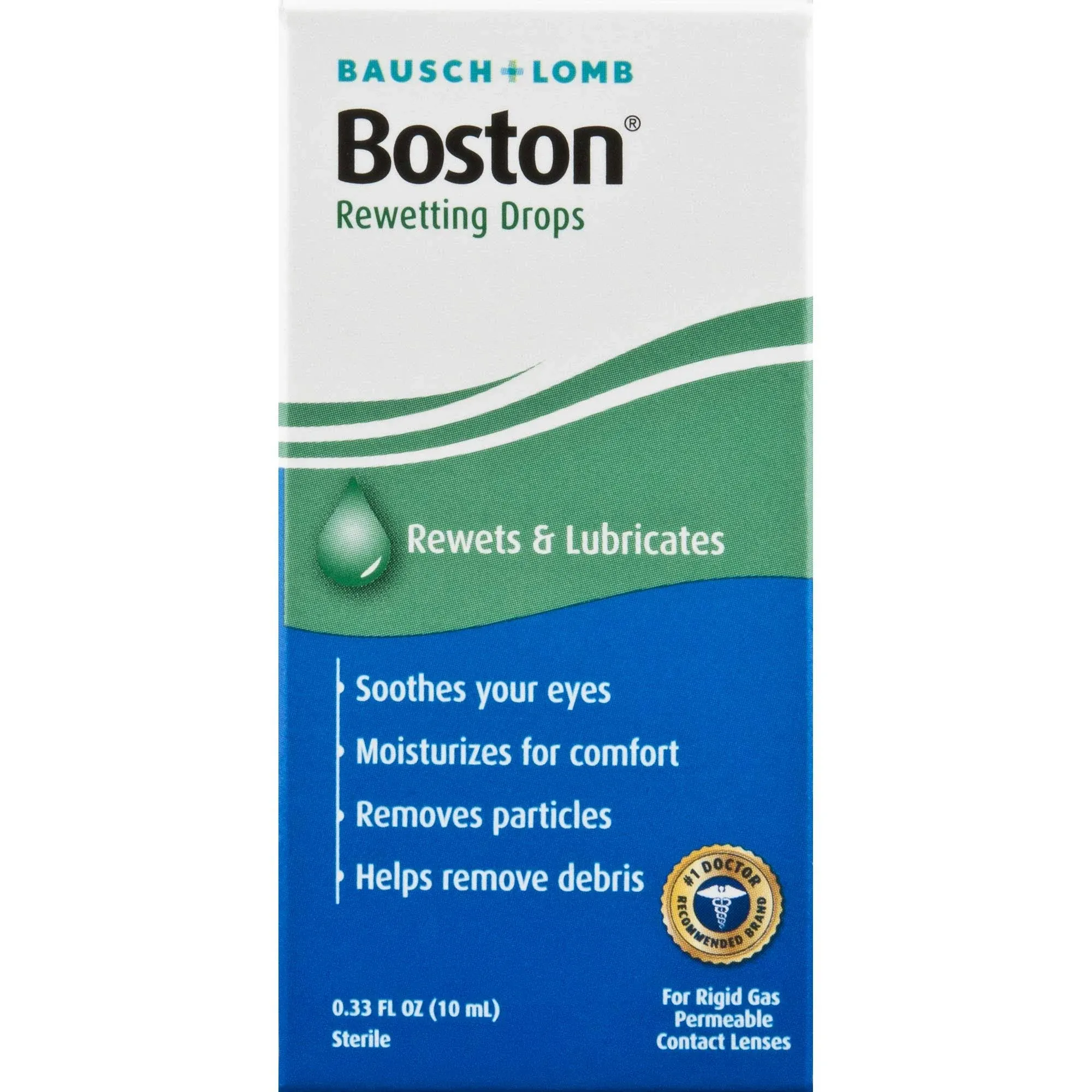 Boston Contact Lens Solution, Rewetting Solution for Gas Permeable Contact Lenses, 0.33 Fl Oz