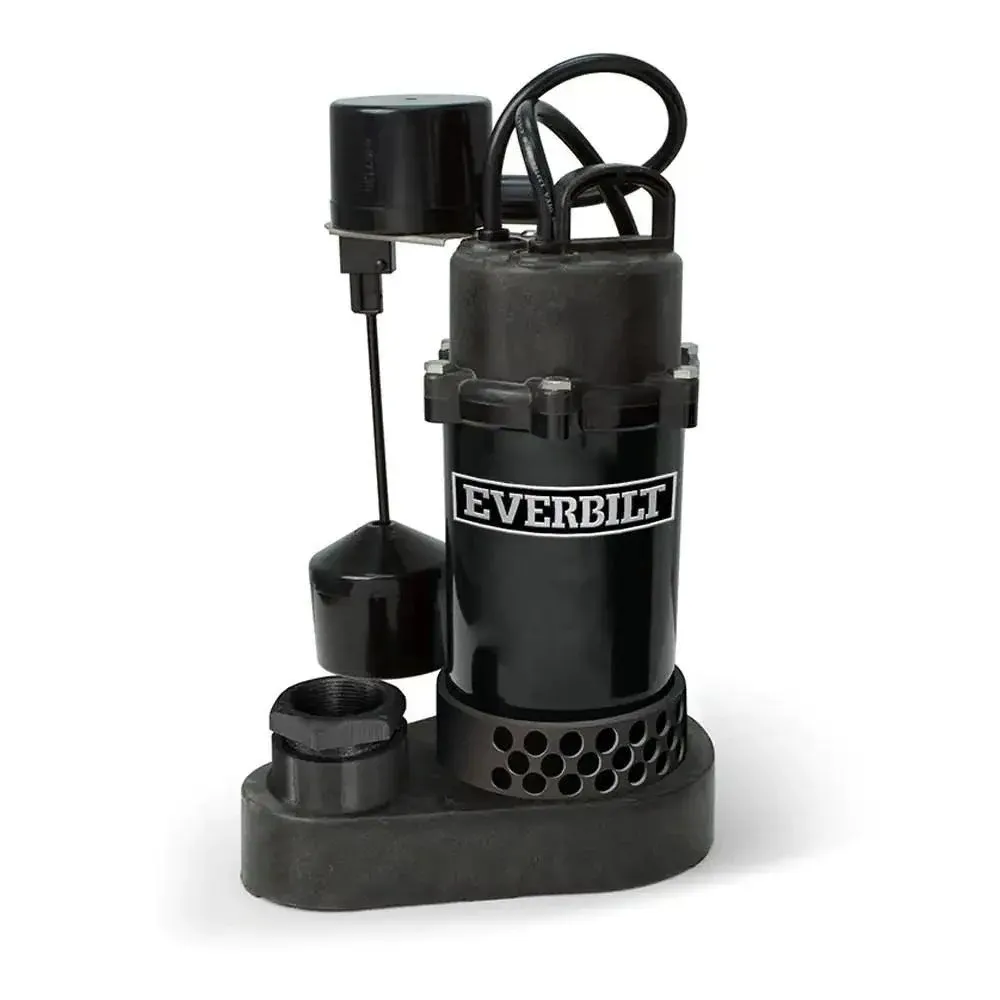 Everbilt HDSP25V 1/4 HP 34 GPM Submersible Sump Pump With Vertical Float Switch