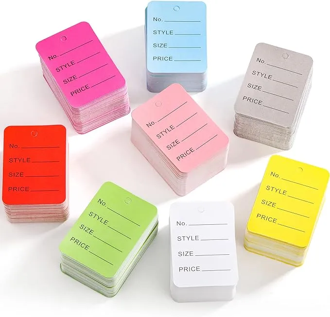 2000 PCS Price Tags 1.97 X 1.38 Clothing Tags Multi-Colors merchandise