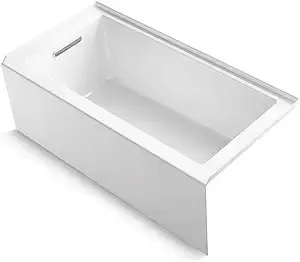 Underscore 60 in. Left Drain Rectangular Alcove Bathtub with Integral Apron and Integral Flange in White